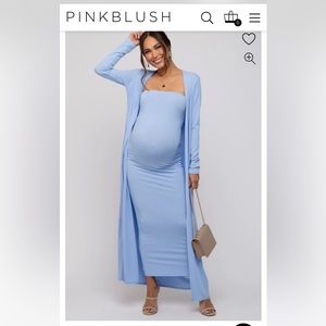 Pink blush maternity baby shower dress